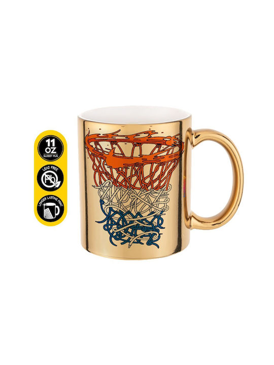 Koupakoupa Basket Net Ceramic Gold Mug 330ml