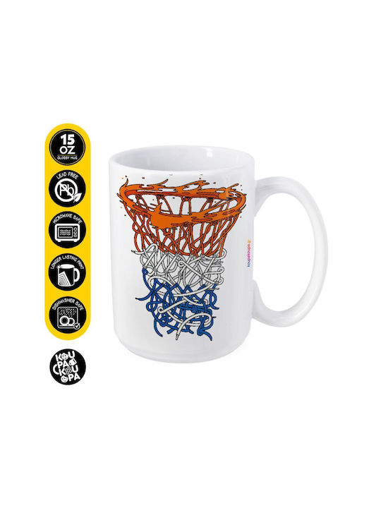 Koupakoupa Basket Net Mug Ceramic White 450ml