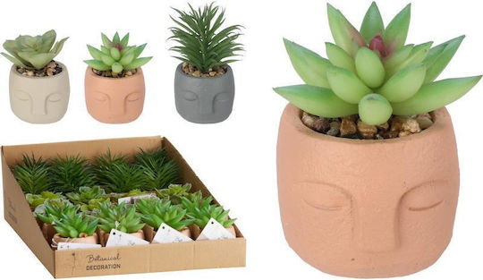 Artificial Potted Plant Cement Casserole 8cm Grey