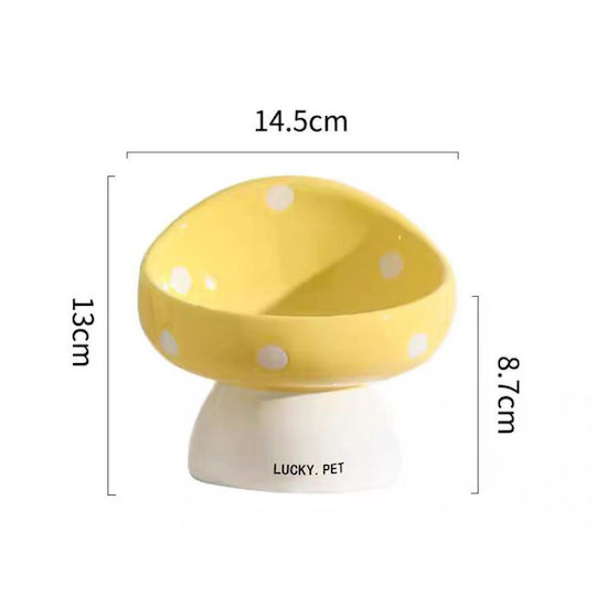 Animal Bol Ceramic pentru Mâncare și Apă pentru Câine și Pisică 200ml 13x14.5cm