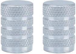 Oxford Capace de supapă din aluminiu 2 bucăți în set culoare argintie
