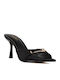 Satin Mules With High Heel In Black Colour