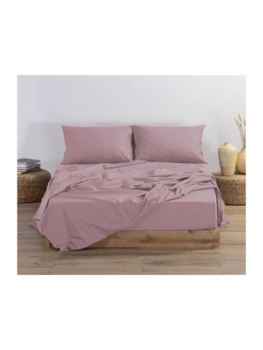 Nef-Nef Homeware Basic Σεντόνι Μονό 170x270εκ. Ροζ
