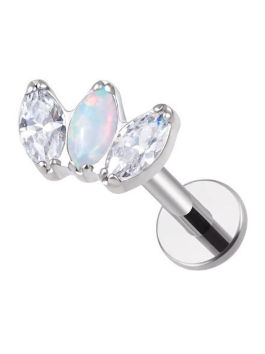 Silver And More Piercing tip bară din titan 8 x 1.2mm argintiu