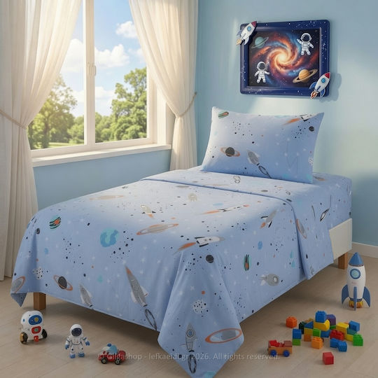 Casa Colori Σετ Σεντόνια Μονά με Λάστιχο Βαμβακερά Ccssl100e-n5 100x200cm 3τμχ