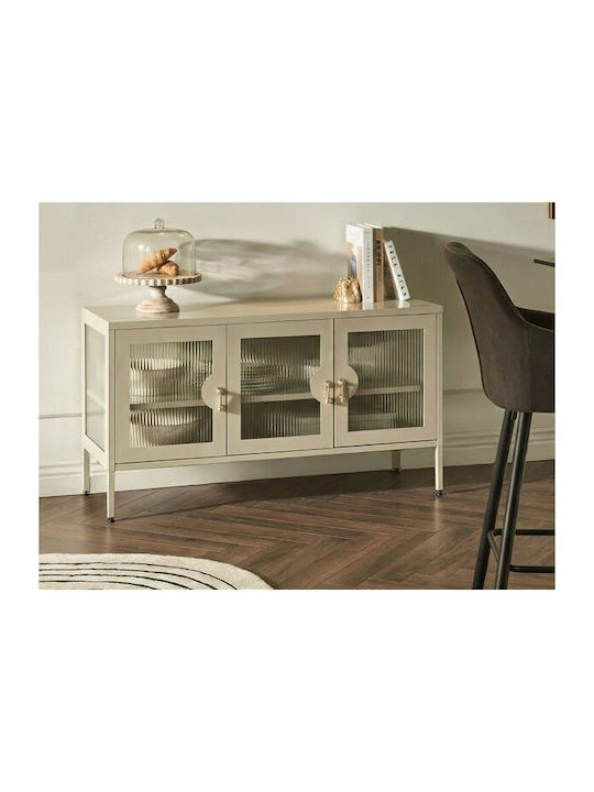 Berwyn 3414 Sideboard aus Metall & Glas Hellbei...