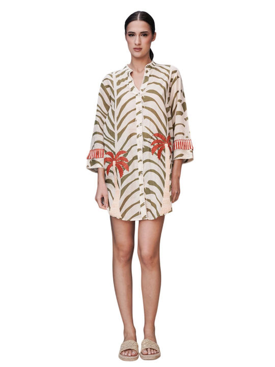 Fullah Sugah Women's Khaki Beach Dress