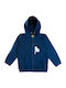Kinder-Sweatshirt Strickjacke mit Taschen Blau