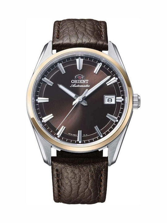 Orient Contemporary Мъжки Часовник Автоматичен с Кафява Кожена Каишка