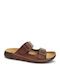 Leather Men's Sandals in Brown Colour