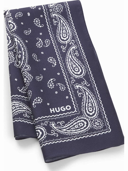 Hugo Damen Seiden Schal Blau