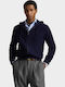 Men's Knitted Hooded Cardigan Navy