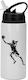 Water Bottle Basketball 600ml White Black Cap