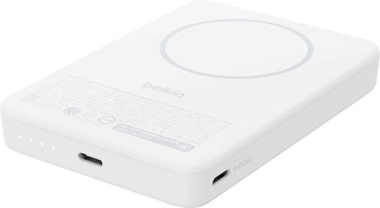 Belkin BoostCharge Slim Qi2 Power Bank 10000mAh 30W mit 2 USB-C Ausgangsanschlüsse Weiß