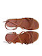 Leather Women's Flat Brown Sandals