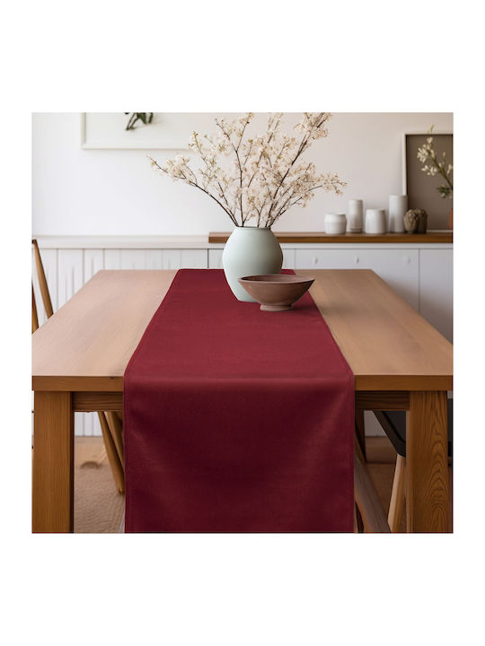 Beauty Home Premium Weihnachtliches Tischtuch Stoff Läufer Rot 32x250cm