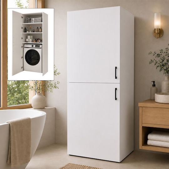 Megapap Badezimmerschrank Wäscherei 70x70x180cm Weiß