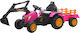 Kinderfahrzeug mit Traktor Elektrisch mit Anhänger 12 Volt Rosa für 5+ Jahre