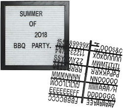 Zaros Pinnwand 290 Stück Buchstaben Weißer Hintergrund 25x25cm