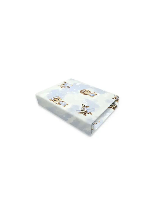 Qmini Set Lenjeri De Patut Bebe Pentru Cradle Din Bumbac Cu Cauciuc Bej 90x40cm