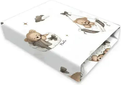 MimiNu Baby Crib Cotton Fitted Sheet Beige 83x50cm