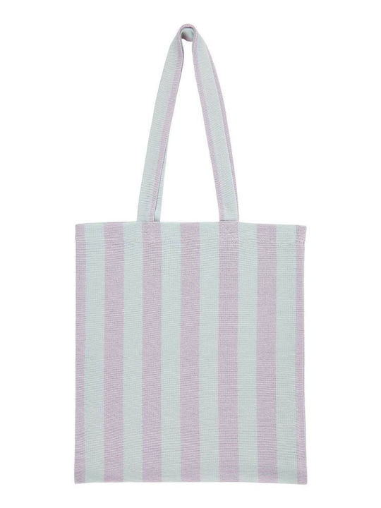Spring Vibes Τσάντα Αγορών Ρίγες Τιρκουάζ Βάθος 40cm X Πλάτος 35cm X Ύψος 0,5cm