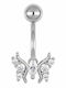 Poco Loco Piercing pentru buric din oțel 10 x 1.6mm argintiu