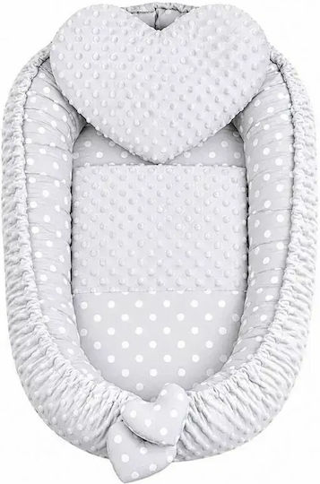 New Baby Бебешка възглавница гнездо Minky Heart Сив New Baby Бебешка възглавница гнездо Minky Heart Сив