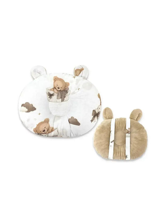 MimiNu Pernă pentru bebeluși pentru plagiocefalie Teddy Bear Dreams Bej 23x30εκ.