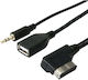 Cablu adaptor Ami Mmi Usb Aux Jack 3.5 Mm Audi A3 S4 A5 S5 A6 S6 A7 A8 Q5 Q7 R8 Seat Skoda Vw