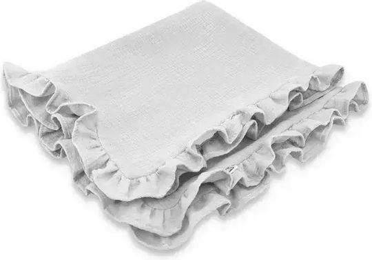Qmini Pătură Pepinieră Swaddling 100% Bumbac Gri 75x100 cm