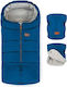 Petite & Mars Stroller Footmuff Waterproof Blue with Fleece Lining 100x48cm