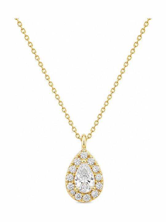 Senzio Belibasakis Halskette Rosette aus 9K Gold mit Zirkon