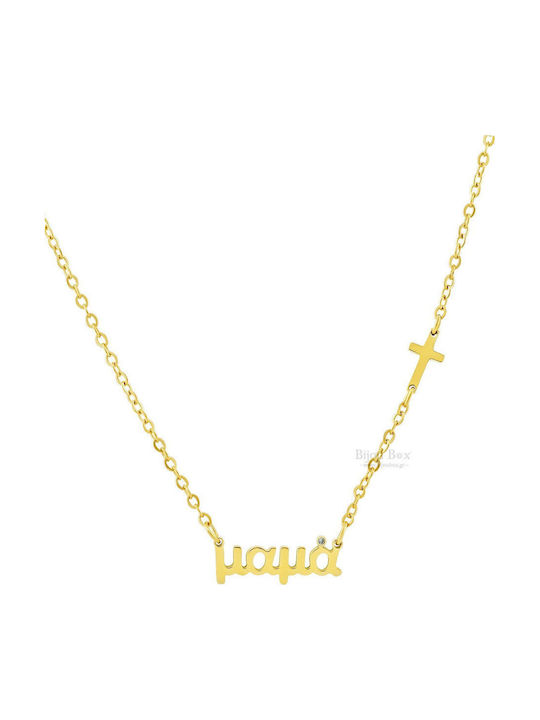 Bijou Box Колиета Мама от Златно Стомана с Зиркон