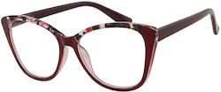 Aegean Dolphin Clip-On Damen Lesebrillen +4.00 in Roter Farbe Dolphin-10698-Rot-400_33873