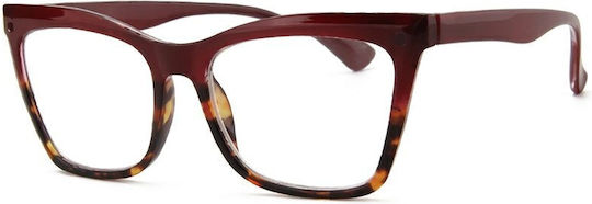 Aegean Dolphin Clip On Lesebrillen +3.50 in Rote Farbe Dolphin-10699-Rot-350_33918
