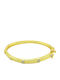 Mertzios.gr Women's Silver Gold Plated Handcuff Bracelet with Zircon