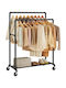 Songmics Cu Roți Rack de Podea din Metal Negru 162x59cm