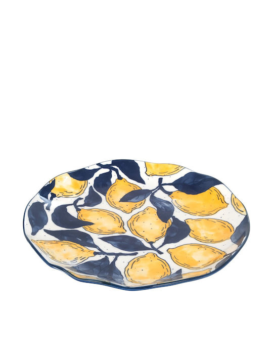 Origen Shallow Porcelain Blue Plate Diameter 26cm