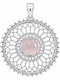 Polytimo Hängendes Talisman mit Steinen aus Rosa Vergoldetem Silber Rosa