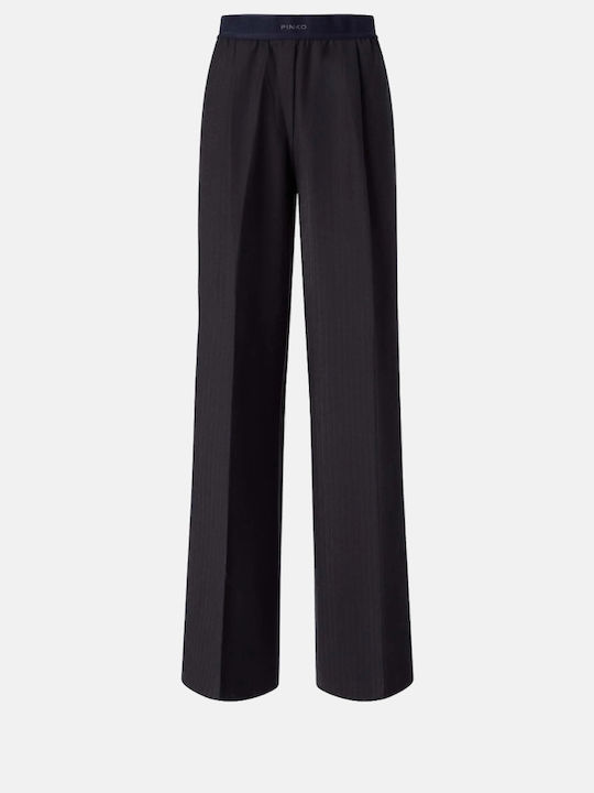 Pinko Pantaloni Largi Dama Cu Cauciuc În Stil Palazzo Fit Albastru Închis Pinko Pantaloni Largi Dama Cu Cauciuc În Stil Palazzo Fit Albastru Închis
