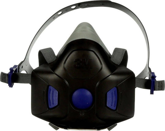 3M Half Face Mask Replaceable Filters HF803 Secure Click Black