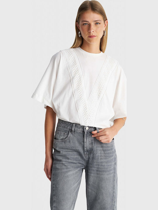Damen Bluse mit 3/4 Ärmel Weiß 8923713-Weiße
