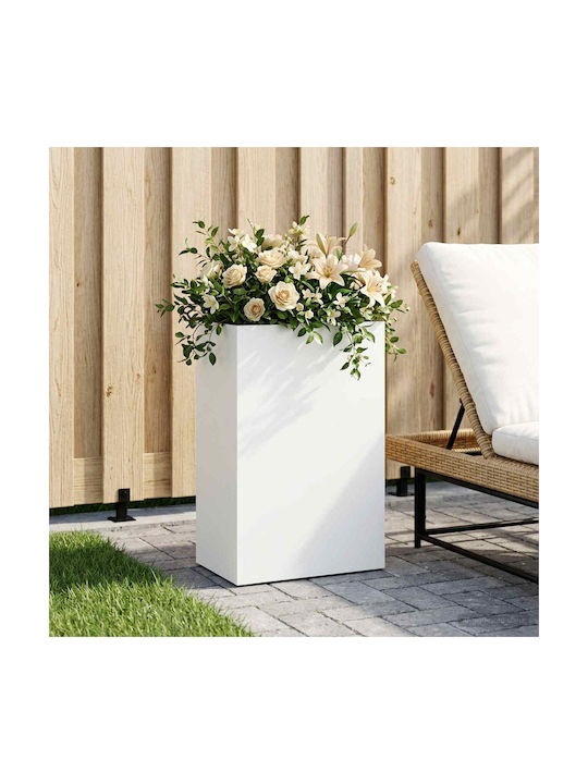 vidaXL Metallic White Flower Pot 50x30x75cm