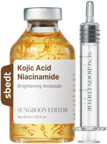 Sungboon Editor Kojic Acid Niacinamid Ampulle Serum Gesicht mit Vitamin C & Niacinamid für Entgiftung & Aufhellung 40ml
