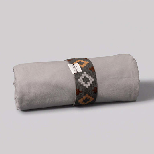 White Fabric Grey Beach Towel 180x100cm
