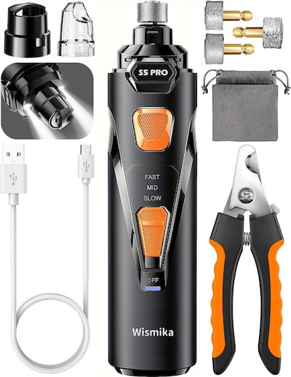 Pila Electrică Pentru Unghii Șlefuire Clești De Tăiat Gheare Câine Pisică 4 Leduri 3 Viteze 12000 Rpm Usb Reîncărcabil Tăietor De Unghii Silențios Sistem De Siguranță Anti-Tăiere Set Complet Accesorii