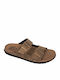 Leder Herrensandalen in Grün Farbe