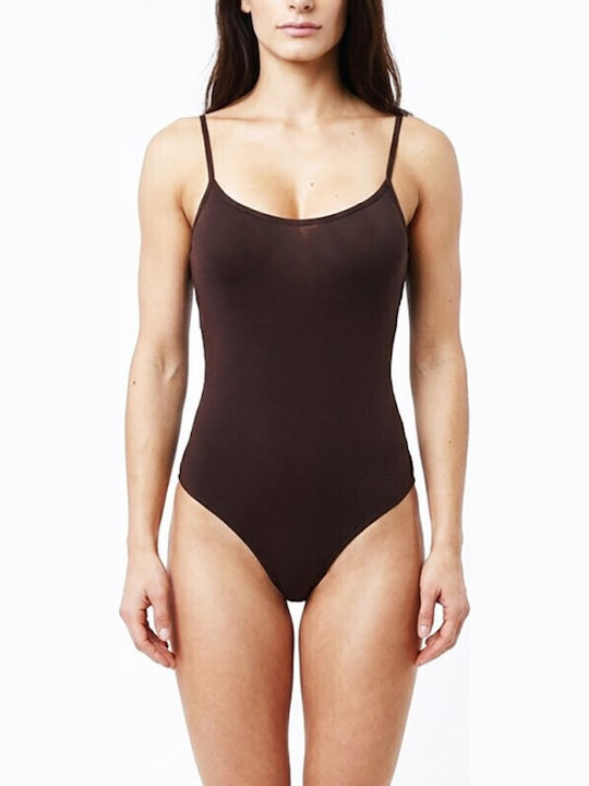 Bodysuit Pentru Femei Bretea Subțire Maro 1114kaf