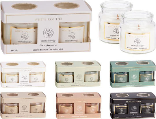 Set 2 Lumânări Aromatice Cu Fitil Din Lemn Patchouli